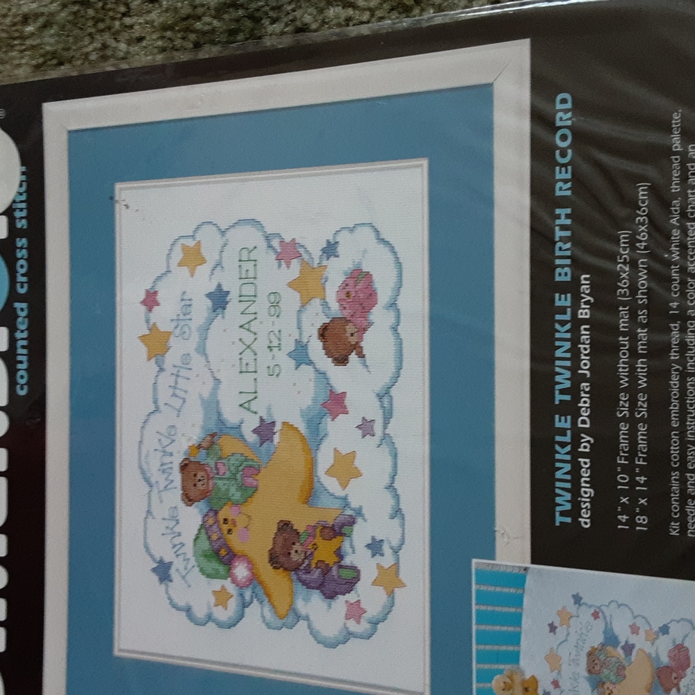 Birth Record cross stitch chart